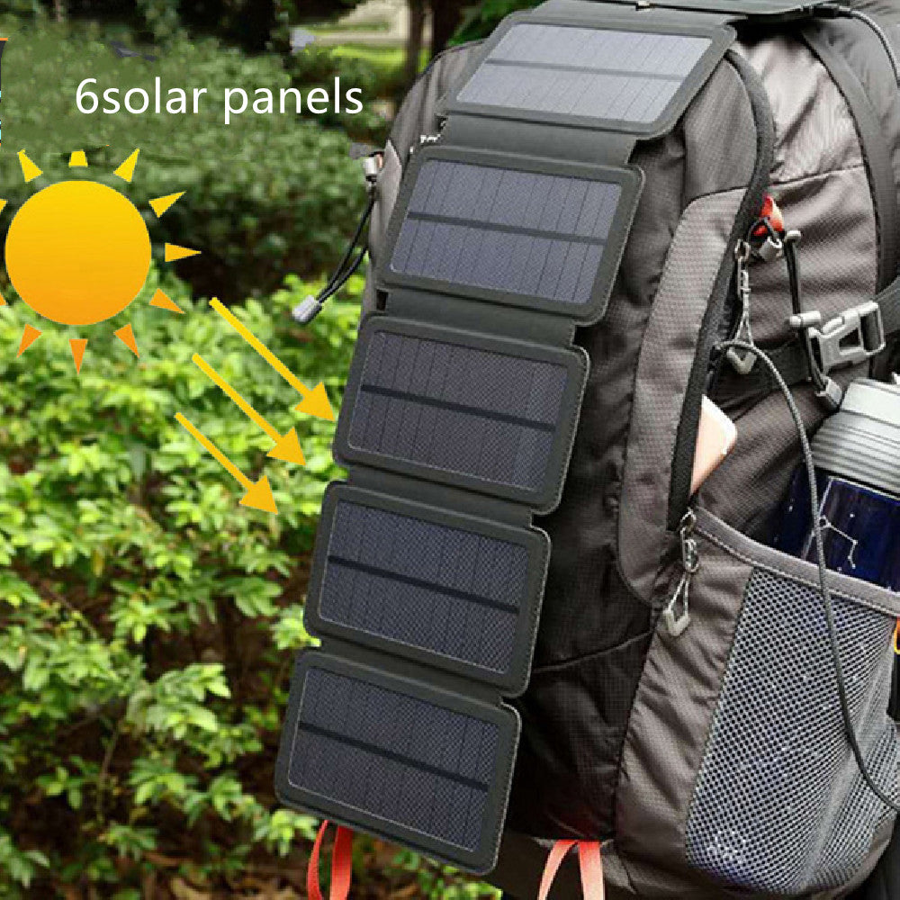 Outdoor Folding Solar Panel Charger Portable 5V 2.1A USB Output Devices Camp Hiking Backpack Travel Power Supply for Smartphones